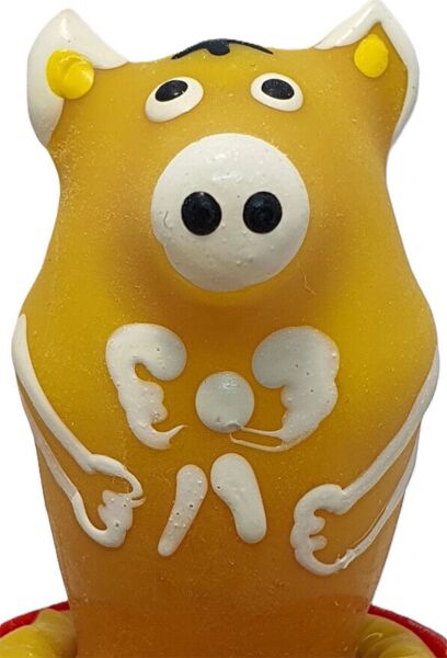 Préservatif décoratif Condomerie Pig Sitting Yellow en forme de cochon jaune assis