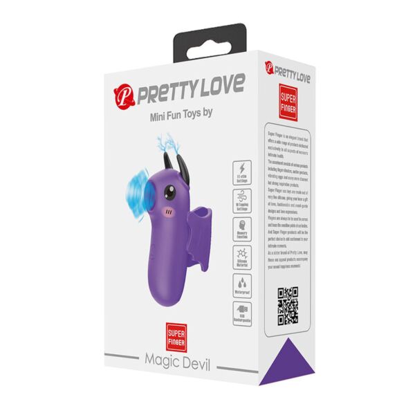 Stimulateur de doigt Pretty Love Magic Devil, violet et en forme de petit diable