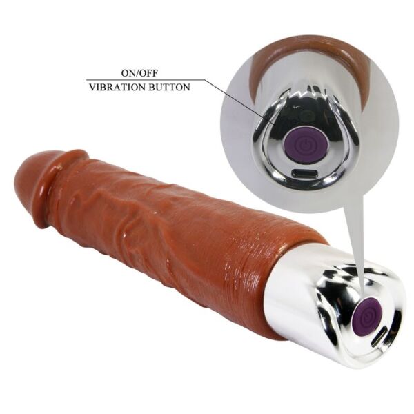 Vibromasseur réaliste Pretty Love PRO 23,5 cm de couleur marron