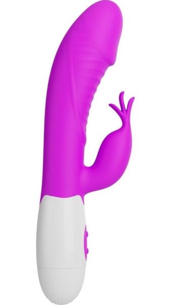 Vibromasseur rabbit Pretty Love Rasmussen avec une partie à insérer et un bras pour le clitoris