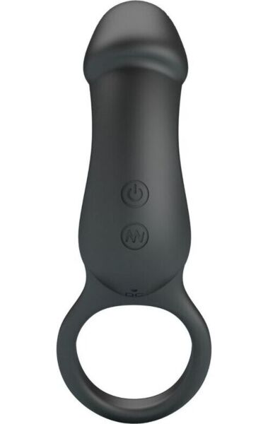 Anneau vibrant Pretty Love BI-210325 en silicone noir