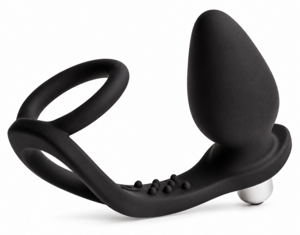 Vibromasseur prostatique Rocks-Off Ro-Zen noir onyx, avec son double anneau de maintien