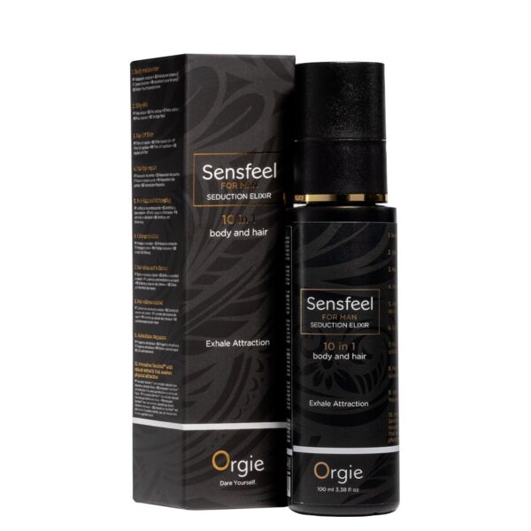 Flacon avec vaporisateur Orgie Sensfeel For Man Seduction Elixir de 100 ml