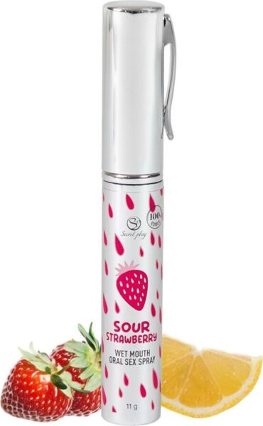 Spray pour sexe oral Secret Play en Fraise acidulée et Menthe rafraîchissante