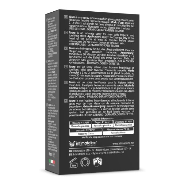 Spray retardant Tauro Extra de 5 ml, à base de plantes et sans anesthésiant