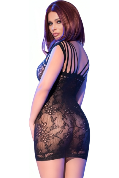 Mini-robe noire sans coutures Chilirose CR 4095