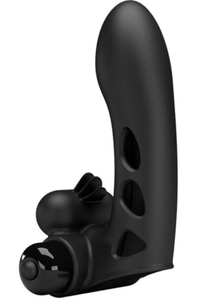 Vibromasseur de doigt Pretty Love Orlando BI-014836, doigtier en silicone noir