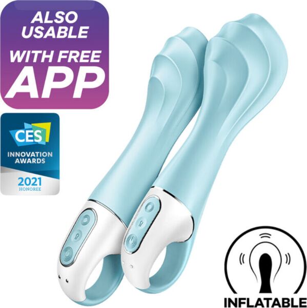 Vibromasseur point G gonflable Satisfyer Air Pump Vibrator 5+ avec son anneau de maintien