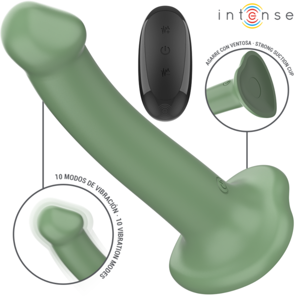 Vibromasseur Intense Becca vert, avec ventouse et télécommande