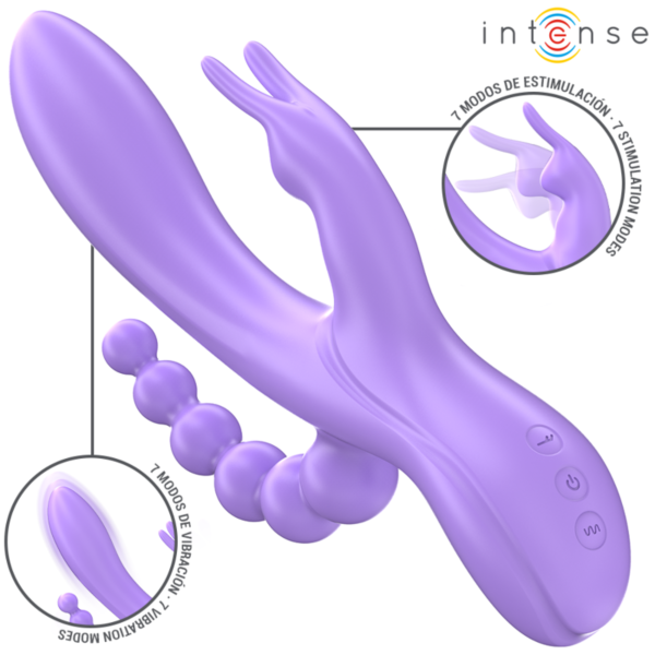Vibromasseur Intense Miko, de type rabbit avec bras anal supplémentaire