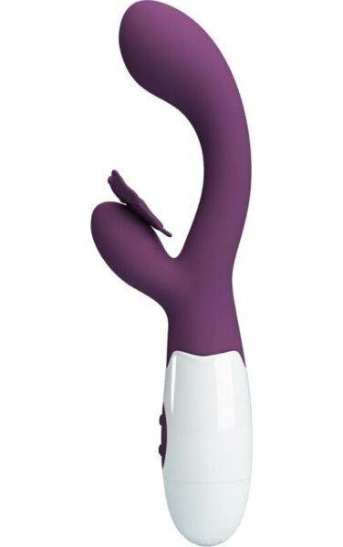 Vibromasseur rabbit Pretty Love Butterfly Kiss violet avec bras clitoridien en forme de papillon
