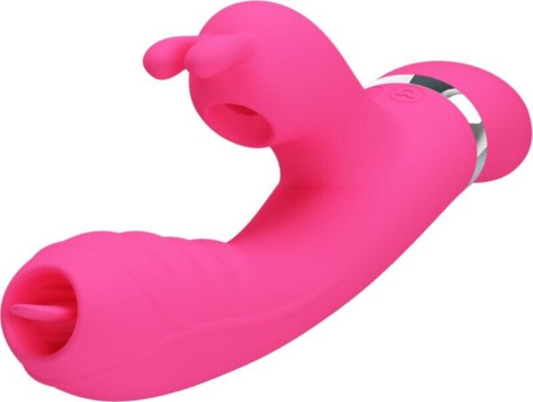 Vibromasseur rabbit Pretty Love BI-014854 en silicone, avec stimulateur clitoridien à tapotements