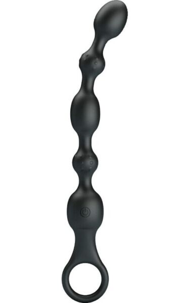 Boules anales vibrantes Pretty Love BI-040142, noires, avec leur poignée