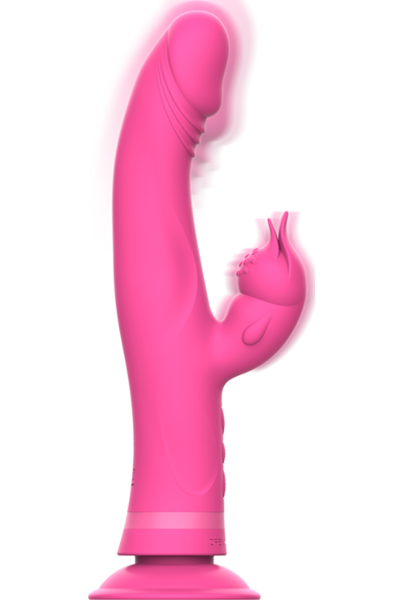 Vibromasseur rabbit Intense Julio avec son bras pour le clitoris et la ventouse à la base