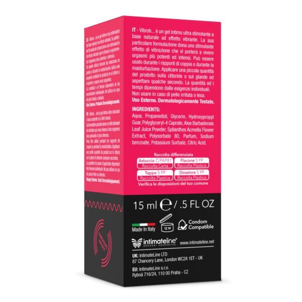 Flacon de gel stimulant IntimateLine Vibroh de 15 ml