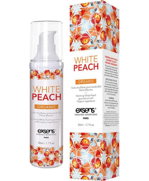 Flacon d'huile de massage Exsens White Peach Oral Pleasure de 50 ml