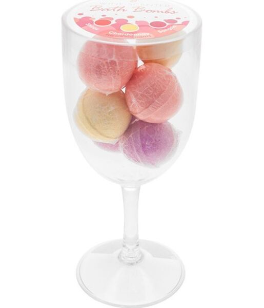 Bombes de bain Kheper Games Wine Glass dans leur verre à vin