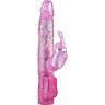 vibrateur rose avec stimulateur clitoridien