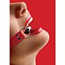 Ouch balle gag avec des ceintures en cuir rouge