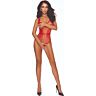 Bodystocking PASSION - BS115 Rejilla Rouge