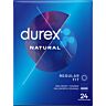 Préservatifs Durex Naturels 24 unités avec forme easy on