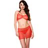 Faldas Music Legs TOP, FALDA Y TANGA ROJOS - Ensemble séduisant