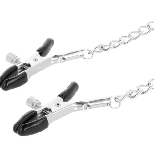 Collier Bondage Darkness avec pinces à tétons ajustables