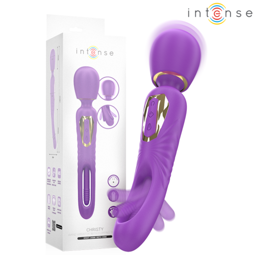 Vibrateur WAND INTENSE FUN Christy avec langue rotative