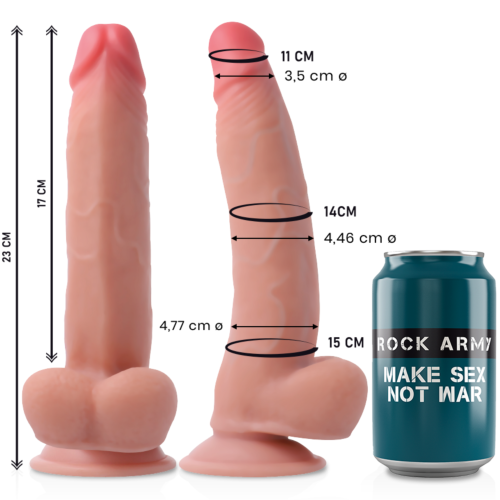 Dildo Rock Army Dual Density Leopard 23 cm, réaliste et confortable