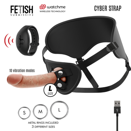 Harnais FETISH SUBMISSIVE CYBER STRAP avec dildo