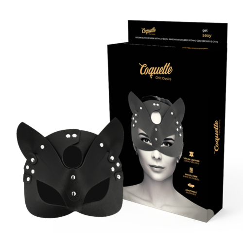 Masque en cuir vegan Coquette Accessories avec oreilles de lapin