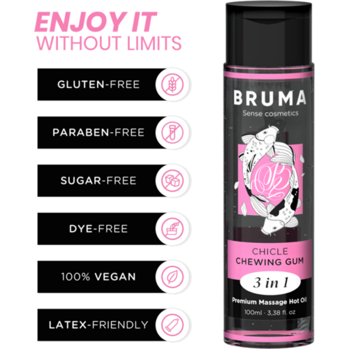 Huile de massage BRUMA 100 ML - Effet chaleur et goût chicle