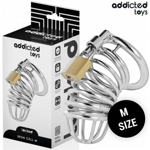 Cage de chasteté métallique Addicted Toys Locked Iron Cell