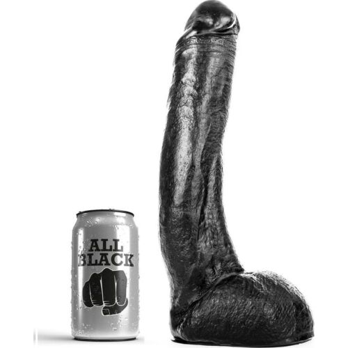 Dildo ALL BLACK 29 CM CURVADO - Souple et réaliste