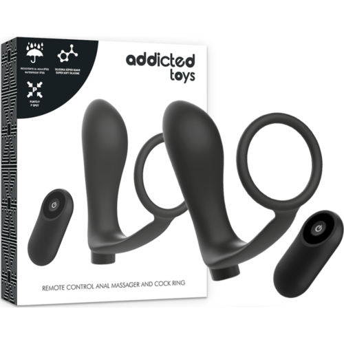 Anneau Pénis Addicted Toys avec Plug Anal et Télécommande