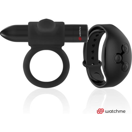 Cockring vibrateur BLACK&SILVER Cameron avec télécommande WatchMe