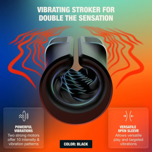 Masturbateur masculin vibrant ARCWAVE ZING noir à double moteur