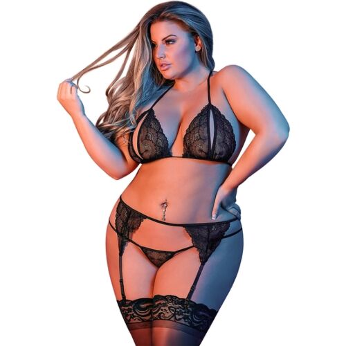 Ensemble de lingerie BRA GARTER & G-SET Loviux en 3 pièces