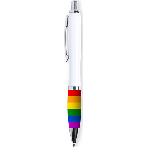 Boligrafo PRIDE - Drapeau LGBT blanc