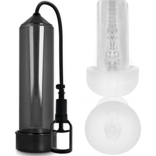 Bomba alargadora PUMP ADDICTED RX7 con masturbador incorporado