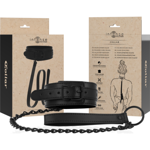 Collier en cuir vegan INTENSE FETISH - Ajustable et élégant