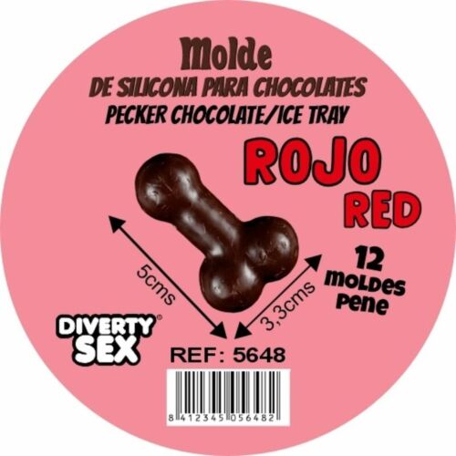 Moule à chocolat Diablo Picante pour 12 pénis en silicone
