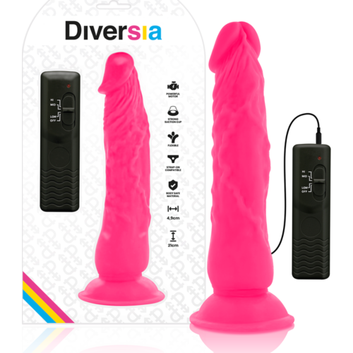 Dildo Vibrant Diversia 21 cm avec Ventouse et Télécommande