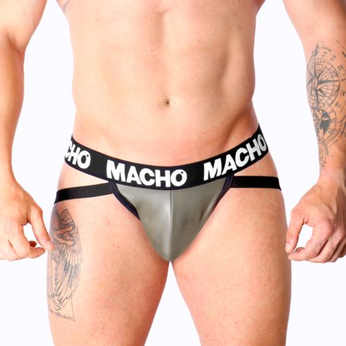Jockstrap MACHO MX27GR en simili cuir élastique