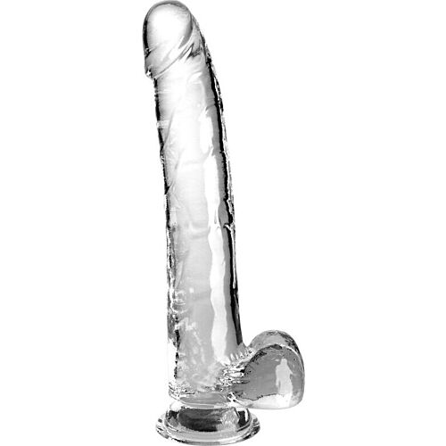 Dildo King Cock Clear 24.8 cm avec testicules