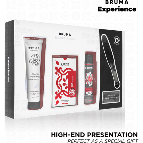 Kit de massage BRUMA XPERIENCE avec gel stimulant à la fraise