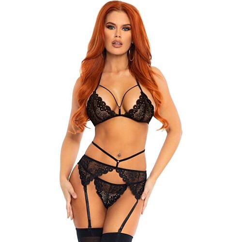 Ensemble Lingerie Leg Avenue Trois Pièces en Dentelle