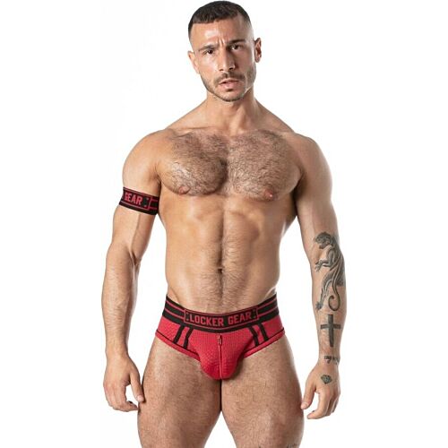 Slip de sport LOCKER GEAR SPORT MESH JOCK BRIEF rouge L