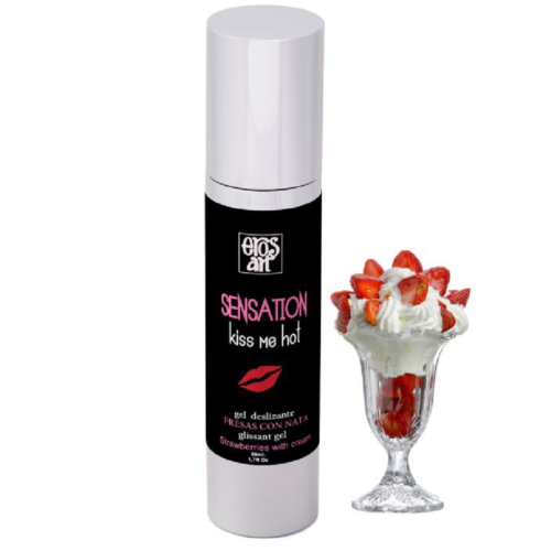 Lubrifiant EROS-ART Fraises Crème 50ml avec effet chauffant