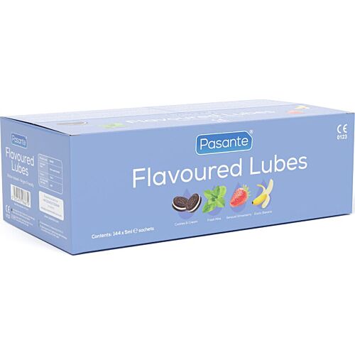 Lubrifiant monodose Pasante - Saveurs variées en boîte de 144